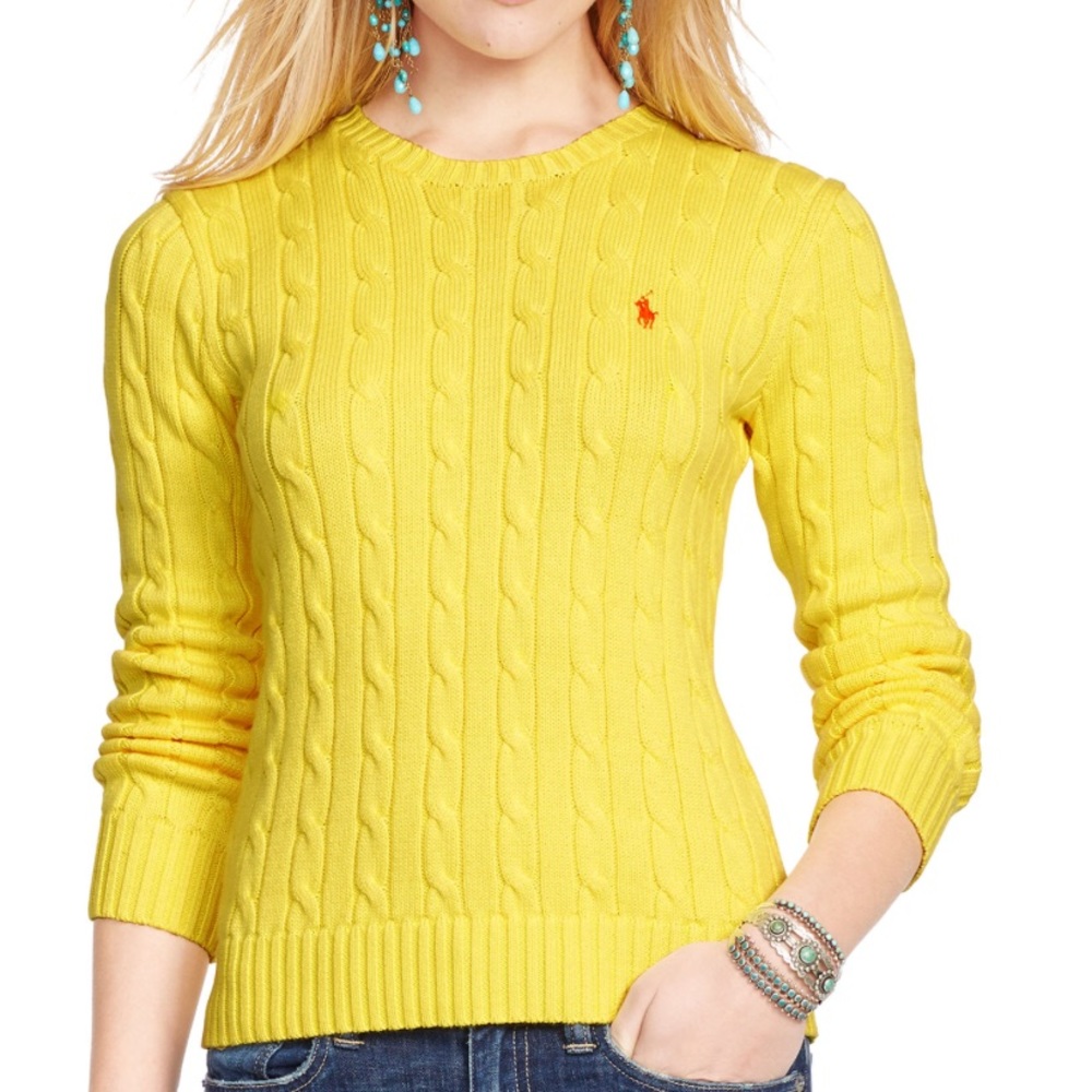Ralpher lauren crew neck yellow sweater